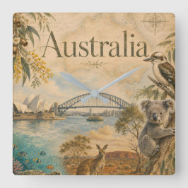 Australien für Liebhaber Australiens  Quadratische Wanduhr
