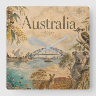 Australien für Liebhaber Australiens Quadratische Wanduhr