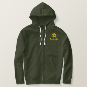 Australien Fußball bestickt Basic Zip Hoodie Bestickter Hoodie