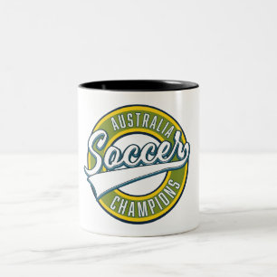 Australien Fußball Champions Logo. Zweifarbige Tasse