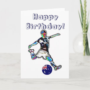 Australien Fußball-Geburtskarte Karte