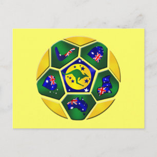 Australien Fußball-Panels Australische Flagge Fang Postkarte