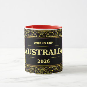 Australien Fußballfan 2026 Schwarz Gold Luxus Tasse