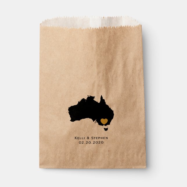 Australien Gastgeschenk Hochzeit Leckerei Säcke, K Geschenktütchen (Vorderseite)