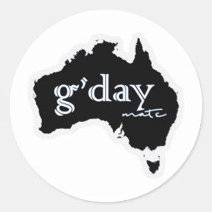 Australien: G'day Kamerad-Aufkleber Runder Aufkleber