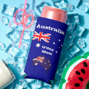 Australien & G'day Mate cooler / Australische Flag Selters Dosenkühler