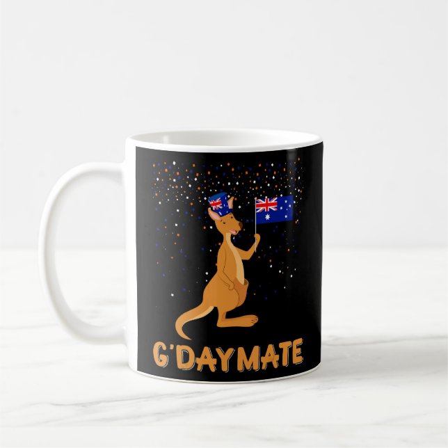 Australien Gday Mate Funny Kangaroo Australian Sym Kaffeetasse (Links)