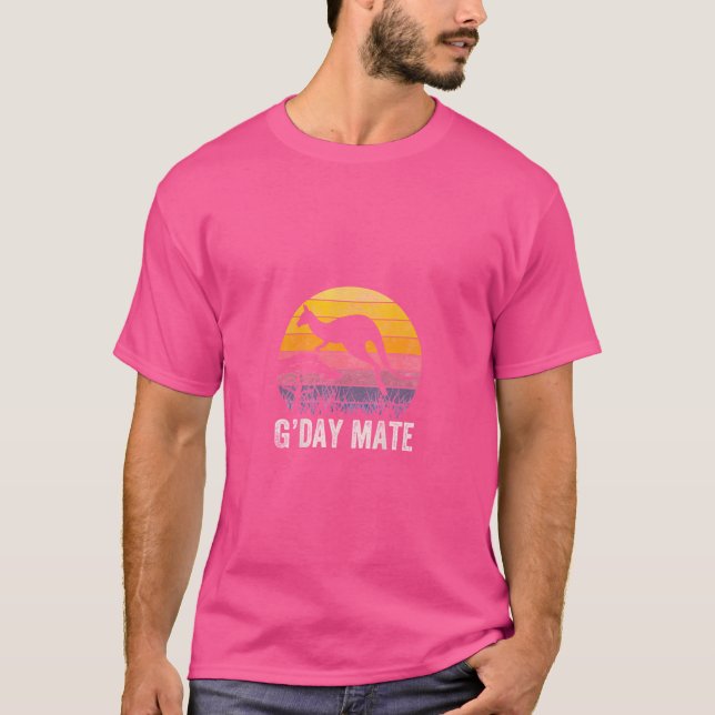 Australien G'Day Mate Shirt Funny Kangaroo Austral (Vorderseite)