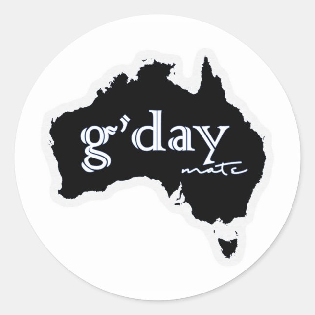 Australien: G'day Mate Sticker (Vorderseite)