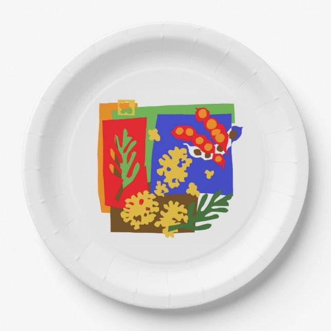 Australien - Golden WATTLE & Samenpoden - Pappteller (Vorderseite)