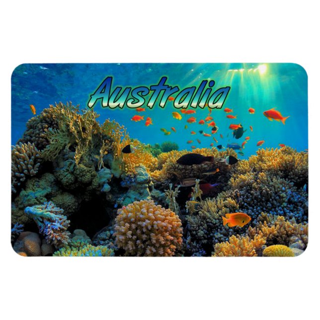 Australien Great Barrier Reef stilisiert Magnet (Horizontal)