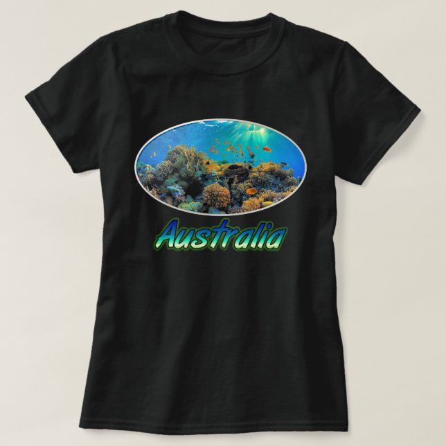 Australien Great Barrier Reef stilisiert T-Shirt (Design vorne)