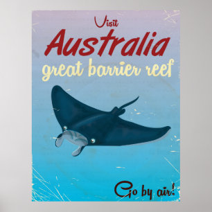 Australien Great Barrier Reef Vintage-Reiseposter Poster