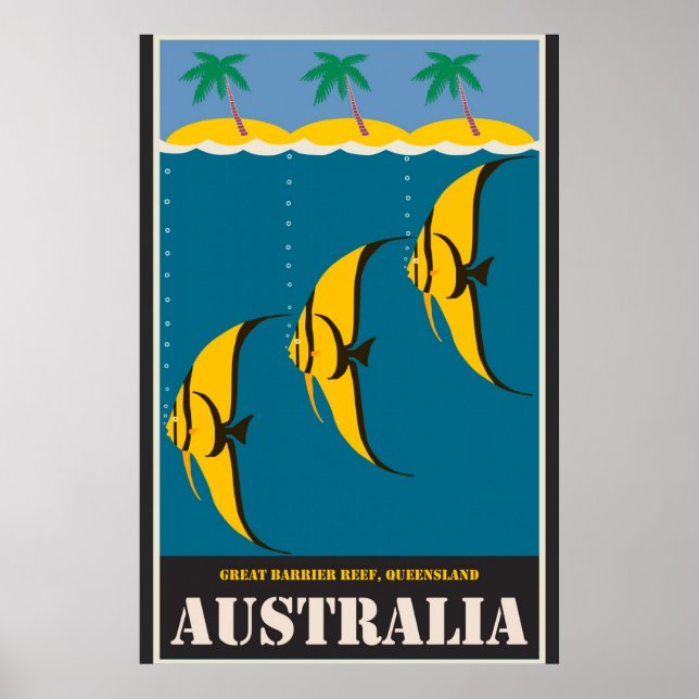Australien Great Barrier Reef Vintage Travel Poster (Vorne)