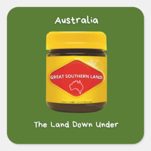 Australien Großes Südland Quadratischer Aufkleber