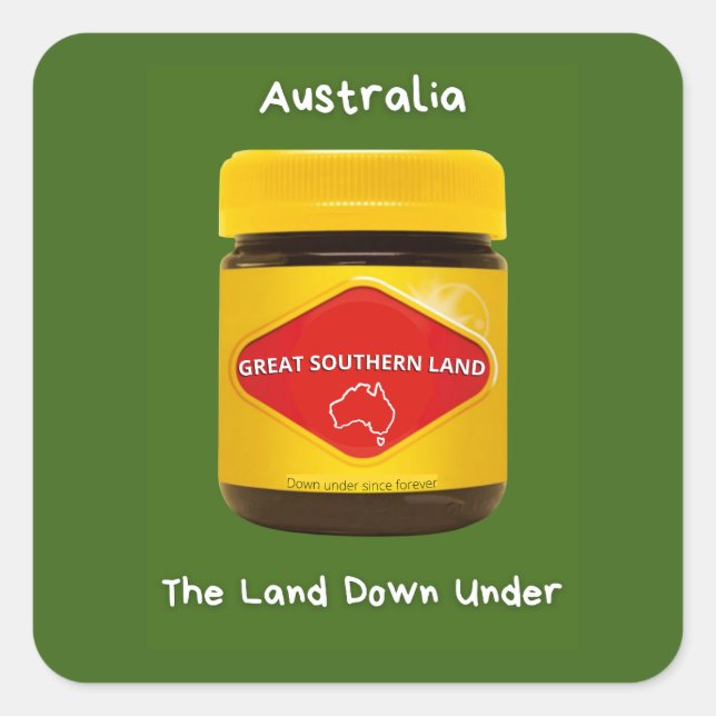 Australien Großes Südland Quadratischer Aufkleber (Vorderseite)