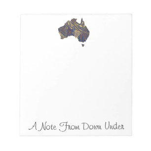 Australien Handgezeichnete dekorative Doodle Karte Notizblock