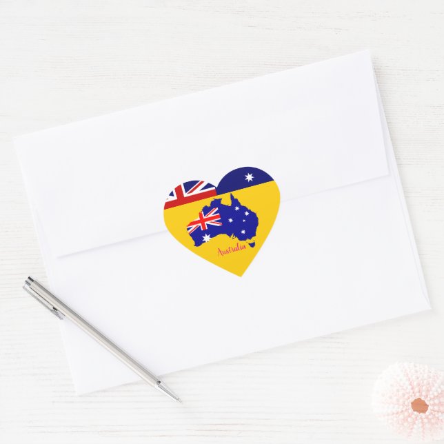 Australien Herz-Aufkleber (Umschlag)