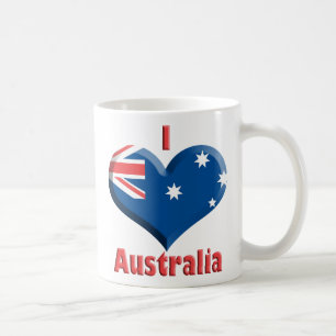 Australien-Herz-Tasse Kaffeetasse