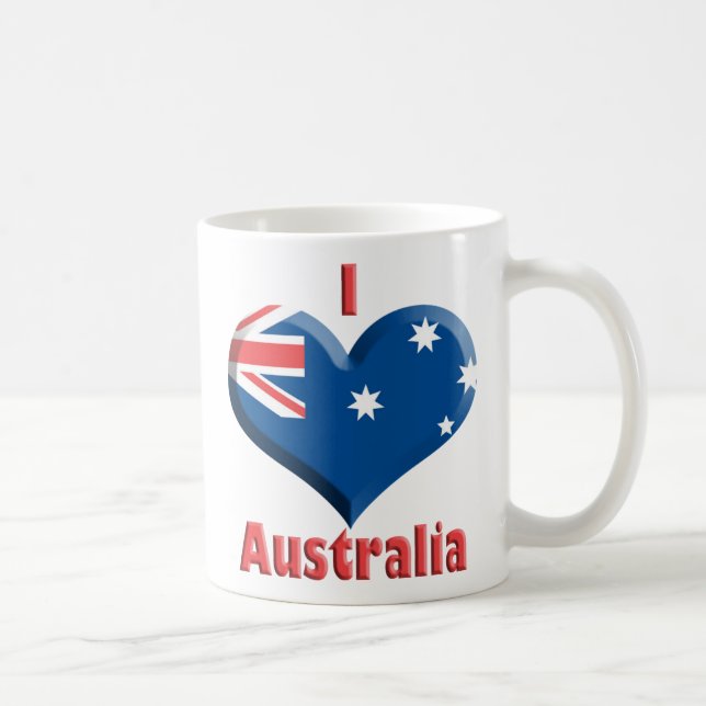 Australien-Herz-Tasse Kaffeetasse (Rechts)