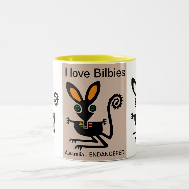 Australien - I Liebe BILBIES - Natur - wild lebend Zweifarbige Tasse (Mittel)