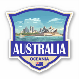Australien Illustration Retro-Abzeichen Aufkleber