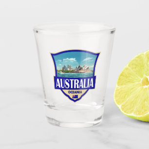 Australien Illustration Retro-Abzeichen Schnapsglas