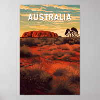 Australien Illustration Travel Art Vintag
