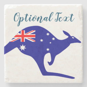 Australien Kangaroo & Flag Steinuntersetzer