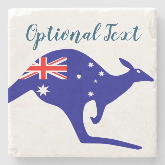 Australien Kangaroo & Flag Steinuntersetzer (Vorderseite)