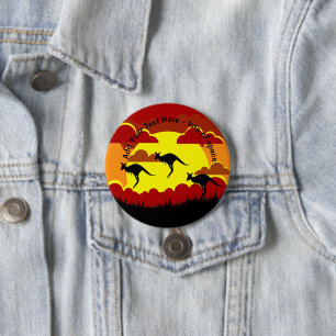 Australien Kangaroo Rotes Gelbes Abzeichen Button