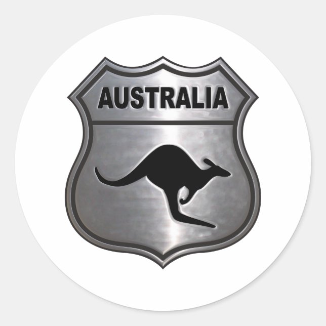 Australien Kangaroo Runder Aufkleber (Vorderseite)