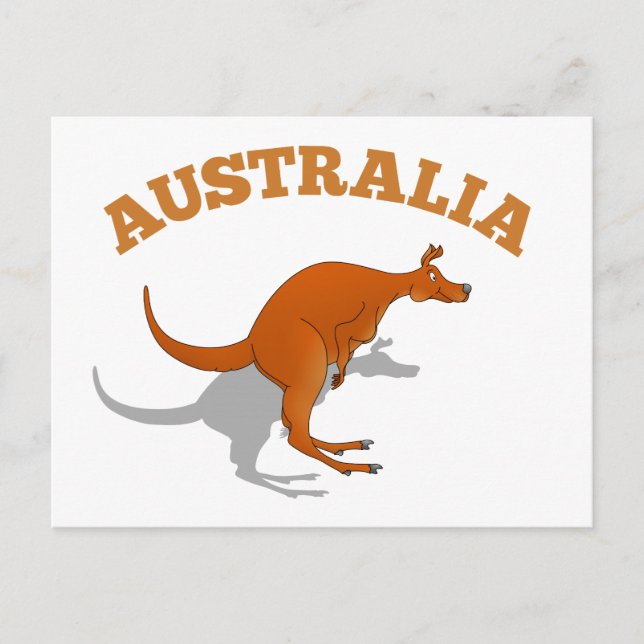Australien, Kangaroo-Sprung Postkarte (Vorderseite)