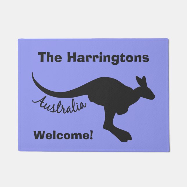 Australien Kangaroo Zoll Text & Farbe Türmatte (Vorderseite)