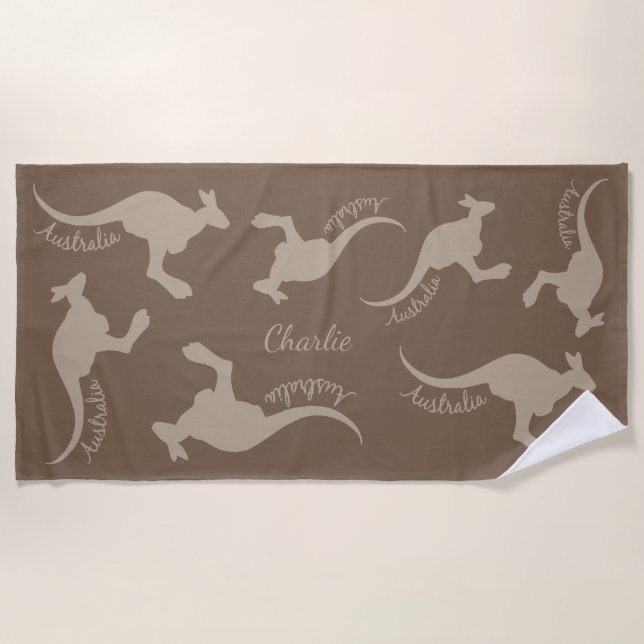 Australien Kangaroos individuelle Name Strandtuch (Vorderseite)