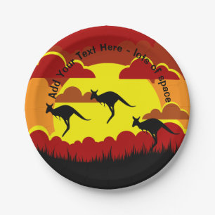 Australien Kangaroos Red Black Yellow small 7" Pappteller