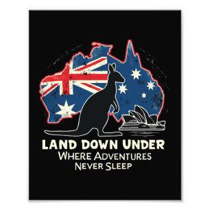Australien Känguru Aussies Land Down Under Fotodruck