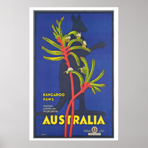 Australien Känguru-Pfoten Westaustralien Poster