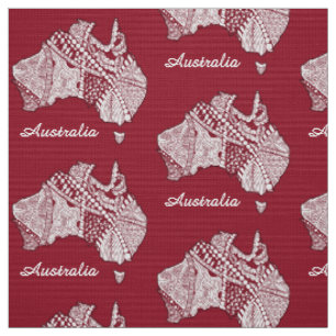 Australien Karte Art Doodle Stoff