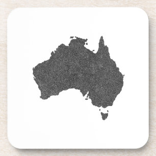 Australien Karte Design mit versteckten Grenzen Getränkeuntersetzer