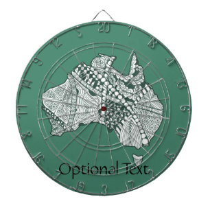 Australien Karte Doodle Art Dartscheibe