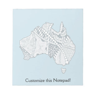 Australien Karte Doodle Art Notizblock