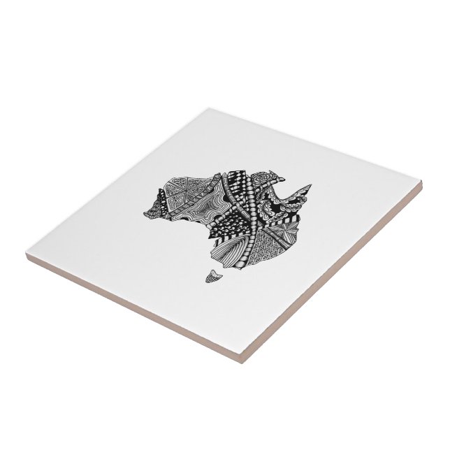 Australien Karte Doodle Fliese (Seite)
