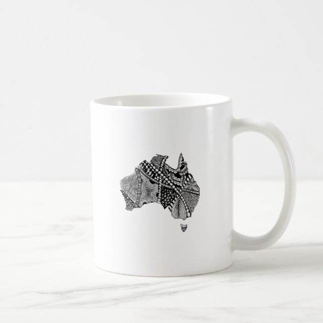 Australien Karte Doodle Kaffeetasse (Rechts)