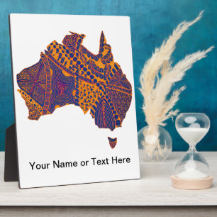 Australien Karte Doodle Orange Lila Fotoplatte