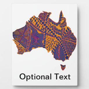 Australien Karte Doodle Orange Lila Fotoplatte
