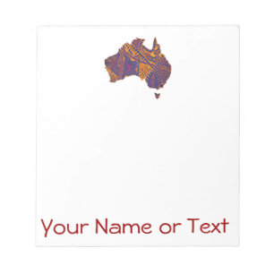 Australien Karte Doodle Orange Lila Notizblock