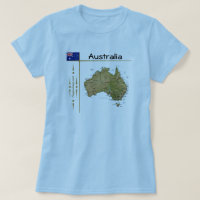 Australien Karte + Flagge + T - Shirt