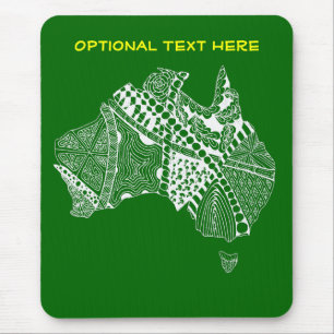 Australien Karte Green und Gold Mousepad