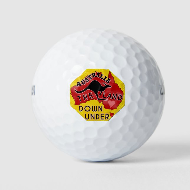 Australien Karte Land Down Under Kangaroo Retro Golfball (Vorderseite)